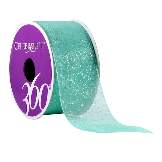 1.5&#x22; Sheer Glitter Ribbon By Celebrate It&#xAE; 360&#xB0;&#x2122;